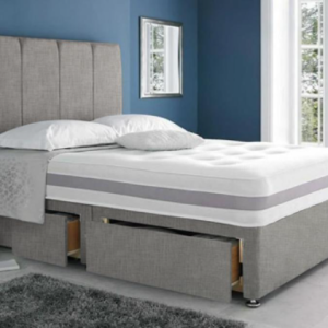 Olivia Bordeaux Divan Bed With Standard Headboard