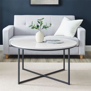 36'' Coffee Table - White Faux Marble