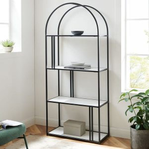 68" Arched Frame 4 Shelf Bookshelf